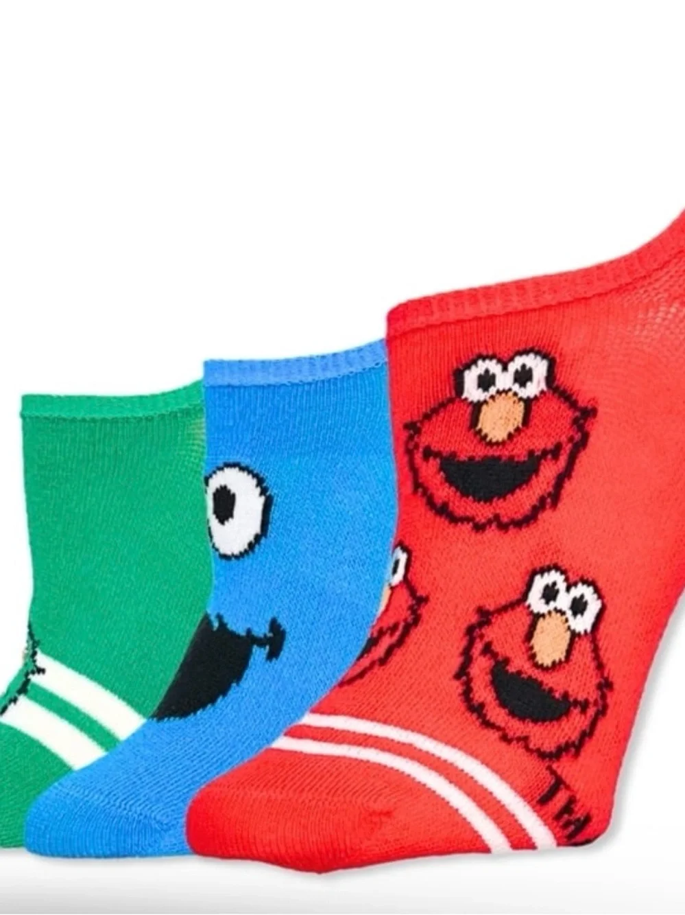2 Sesame Street Women’s Scoop Liner Socks, 3 Pack, Size 4-10